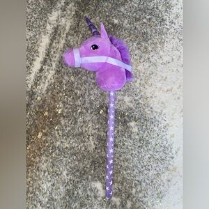 Purple Plush Stick Horse Toy